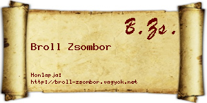 Broll Zsombor névjegykártya